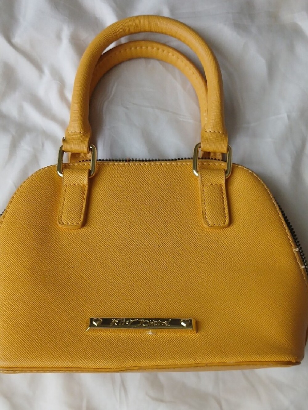 Betsey Johnson Mustard Yellow Bow Satchel - Picture 2 of 6